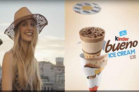 Nicole en el nuevo comercial de tv de Kinder Bueno para Europa